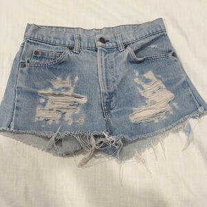 Levi's Light Blue Distressed Jean Shorts